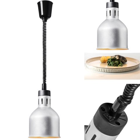Lampa grzewcza do potraw na podczerwień IR wisząca srebrna śr. 17.5 cm 250 W Royal Catering