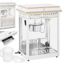 Maszyna automat urządzenie do prażenia popcornu retro TEFLON 1600 W 5-6 kg/h - biało-złota Royal Catering