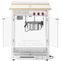 Maszyna automat urządzenie do prażenia popcornu retro TEFLON 1600 W 5-6 kg/h - biało-złota Royal Catering