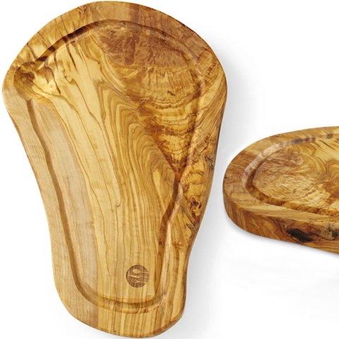 Deska do serwowania z drewna oliwnego z rowkiem 300 x 210 x 18 mm - Hendi 505199 Hendi