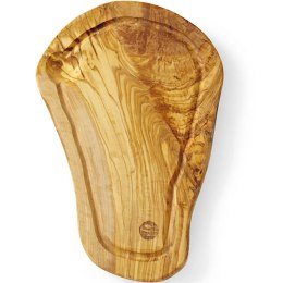 Deska do serwowania z drewna oliwnego z rowkiem 300 x 210 x 18 mm - Hendi 505199 Hendi
