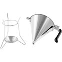 Dozownik lejek pistolet do sosów polew stalowy + stojak 3 dysze 1.8 l Royal Catering