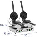 Gofrownica bąbelkowa podwójna do gofrów bubble waffle TEFLON 2 x 1400 W Royal Catering