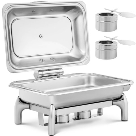 Podgrzewacz do potraw stołowy na pastę z pokrywą z okienkiem GN 1/1 8.5 l Royal Catering