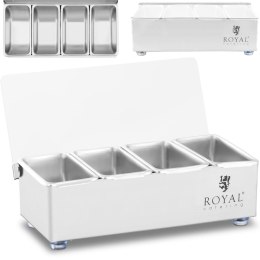 Pojemnik organizer barmański na dodatki do drinków z pokrywką 4 x 0.4 l Royal Catering