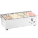 Pojemnik organizer barmański na dodatki do drinków z pokrywką 4 x 0.4 l Royal Catering