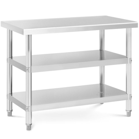Stół blat roboczy stalowy nierdzewny 2 półki 100x60cm Royal Catering
