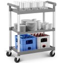 Wózek uniwersalny HoReCa 3 półki plastikowe 2 hamulce Royal Catering