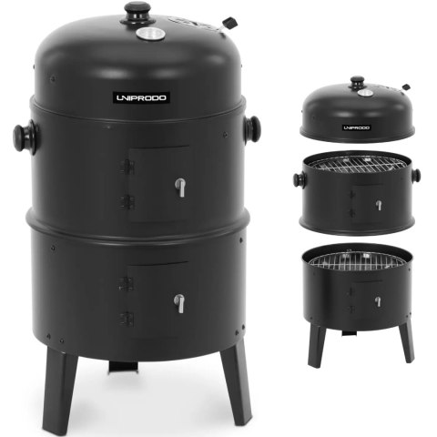 Grill wędzarniczy z termometrem 3 poziomy 46.5 x 41 x 79 cm UNIPRODO