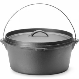 Kociołek żeliwny garnek myśliwski nad ognisko do zup gulaszy śr. 310 x 155 mm 7.2 l Hendi