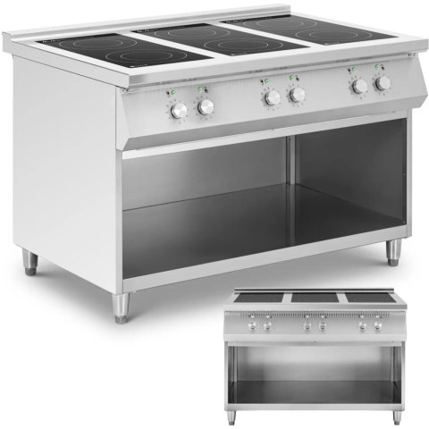 Kuchnia indukcyjna wolnostojąca z otwartą podstawą 6 palników 25.5 kW Royal Catering