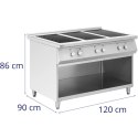 Kuchnia indukcyjna wolnostojąca z otwartą podstawą 6 palników 25.5 kW Royal Catering