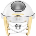 Podgrzewacz bemar bufetowy do potraw na pastę okrągły z pokrywą rolltop 6 l Royal Catering