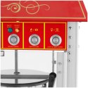 Profesjonalna maszyna do popcornu na wózku z oświetleniem RETRO 88 l 1600 W czerwona Royal Catering