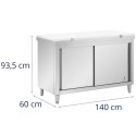 Szafka gastronomiczna wolnostojąca z deską do krojenia STAL 140 x 60 cm Royal Catering