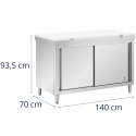 Szafka gastronomiczna wolnostojąca z deską do krojenia STAL 140 x 70 cm Royal Catering
