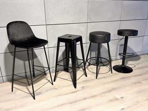 Krzesło barowe AVA BLACK PU hoker BAR II GATUNEK Lugano Krzesło barowe AVA BLACK PU hoker BAR II GATUNEK Lugano