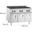 Kuchenka gazowa 6 palnikowa z szafką propan / LPG / gaz ziemny 21.6 kW Royal Catering