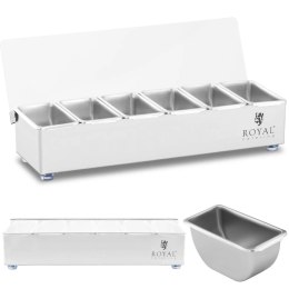 Pojemnik organizer barmański na dodatki do drinków z pokrywką 6 x 0.4 l Royal Catering