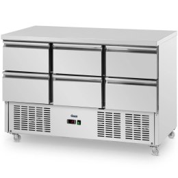 Stół chłodniczy 6 szuflad na kółkach 350 l 137 x 70 x 95 cm Royal Catering