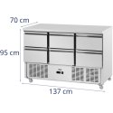 Stół chłodniczy 6 szuflad na kółkach 350 l 137 x 70 x 95 cm Royal Catering