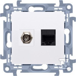 GN.1-KR.ANTEN.TYP F RJ45 KAT.5E BIAŁE S KONTAKT-SIMON