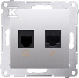 GN.KOMP.RJ45+TELEF.RJ12 SREB.MAT SIMON54 KONTAKT-SIMON