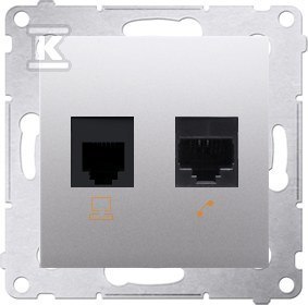 GN.KOMP.RJ45+TELEF.RJ12 SREB.MAT SIMON54 KONTAKT-SIMON