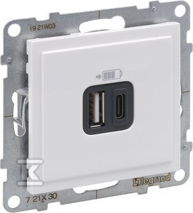 GN.USB A+C BIAŁY SUNO LEGRAND