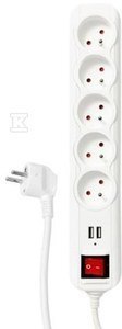LISTWA OCHR.5GN.Z/U Z W.2XUSB BIA.1,5M DPM