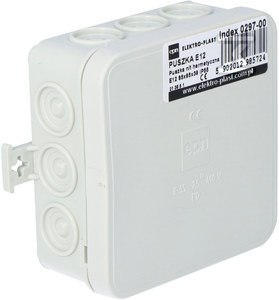 E12 PUSZ.N/T 85X85X39 12 MEMB.SZARY IP55 ELEKTRO-PLAST NASIELSK