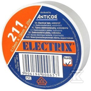 TAŚMA IZOL.19X20 BIAŁA ELECTRIC 211P ANTICOR