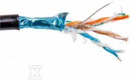 KABEL F/UTP KAT. 5E, ZEW., ŻEL. PE 500M SECURITYNET