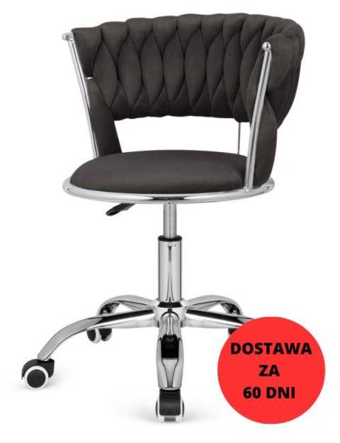 Krzesło obrotowe warkocz TRECCIA OFFICE BLACK VELVET Lugano Krzesło obrotowe warkocz TRECCIA OFFICE BLACK VELVET Lugano