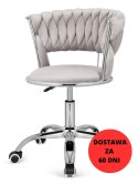 Krzesło obrotowe warkocz TRECCIA OFFICE GREY VELVET Lugano