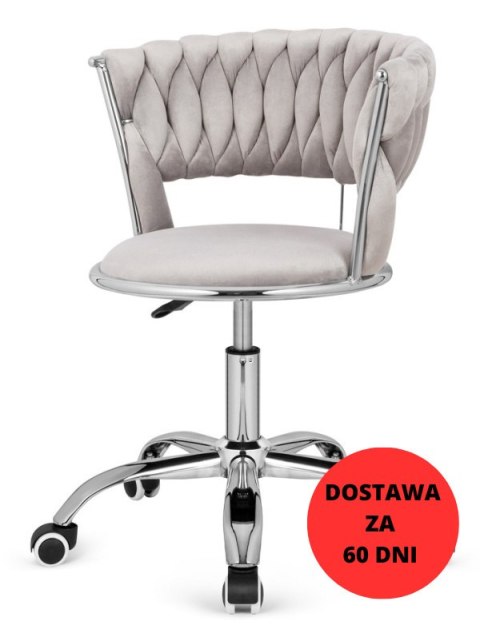 Krzesło obrotowe warkocz TRECCIA OFFICE GREY VELVET Lugano Krzesło obrotowe warkocz TRECCIA OFFICE GREY VELVET Lugano