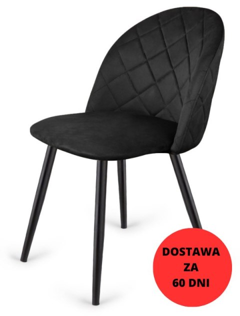 Krzesło tapicerowane GLORIA DIAMOND BLACK VELVET Lugano Krzesło tapicerowane GLORIA DIAMOND BLACK VELVET Lugano