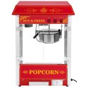 Profesjonalna wydajna maszyna do popcornu mobilna na wózku 230V 1.5kW czerwona Royal Catering