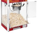 Profesjonalna wydajna maszyna do popcornu mobilna na wózku 230V 1.5kW czerwona Royal Catering
