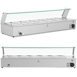 Bemar podgrzewacz do potraw bufet grzewczy z osłoną 6 x GN 1/3 2100 W Royal Catering