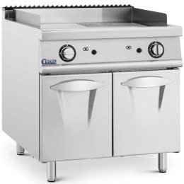 Grill gazowy podwójny gładki ryflowany z szafką wolnostojący 12 kW Royal Catering