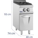Kuchenka gazowa 2 palnikowa z szafką propan / LPG / gaz ziemny 7.2 kW Royal Catering