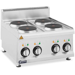 Kuchnia elektryczna nastawna z okapem 4 pola grzewcze śr. 19 cm 8 kW 400 V Royal Catering