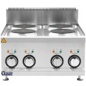 Kuchnia elektryczna nastawna z okapem 4 pola grzewcze śr. 19 cm 8 kW 400 V Royal Catering