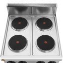 Kuchnia elektryczna nastawna z okapem 4 pola grzewcze śr. 19 cm 8 kW 400 V Royal Catering