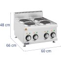 Kuchnia elektryczna nastawna z okapem 4 pola grzewcze śr. 19 cm 8 kW 400 V Royal Catering