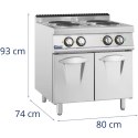 Kuchnia elektryczna wolnostojąca z szafką 4 pola grzewcze 10.4 kW 400 V Royal Catering