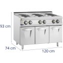 Kuchnia elektryczna wolnostojąca z szafką 6 pól grzewczych 15.6 kW 400 V Royal Catering