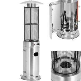 Lampa grzewcza promiennik ciepła gazowy tarasowy 11 kW 182 cm - srebrny UNIPRODO