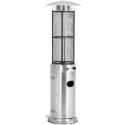 Lampa grzewcza promiennik ciepła gazowy tarasowy 11 kW 182 cm - srebrny UNIPRODO